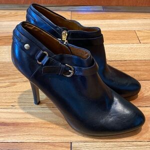 Leather High Heeled Bootie, size 10.